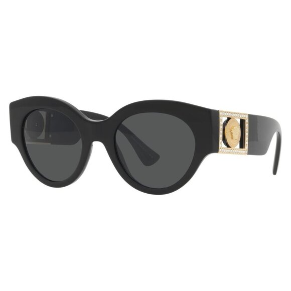 New VERSACE Black Round VE4438B GB1/87 Sunglasses Women - Picture 1 of 4